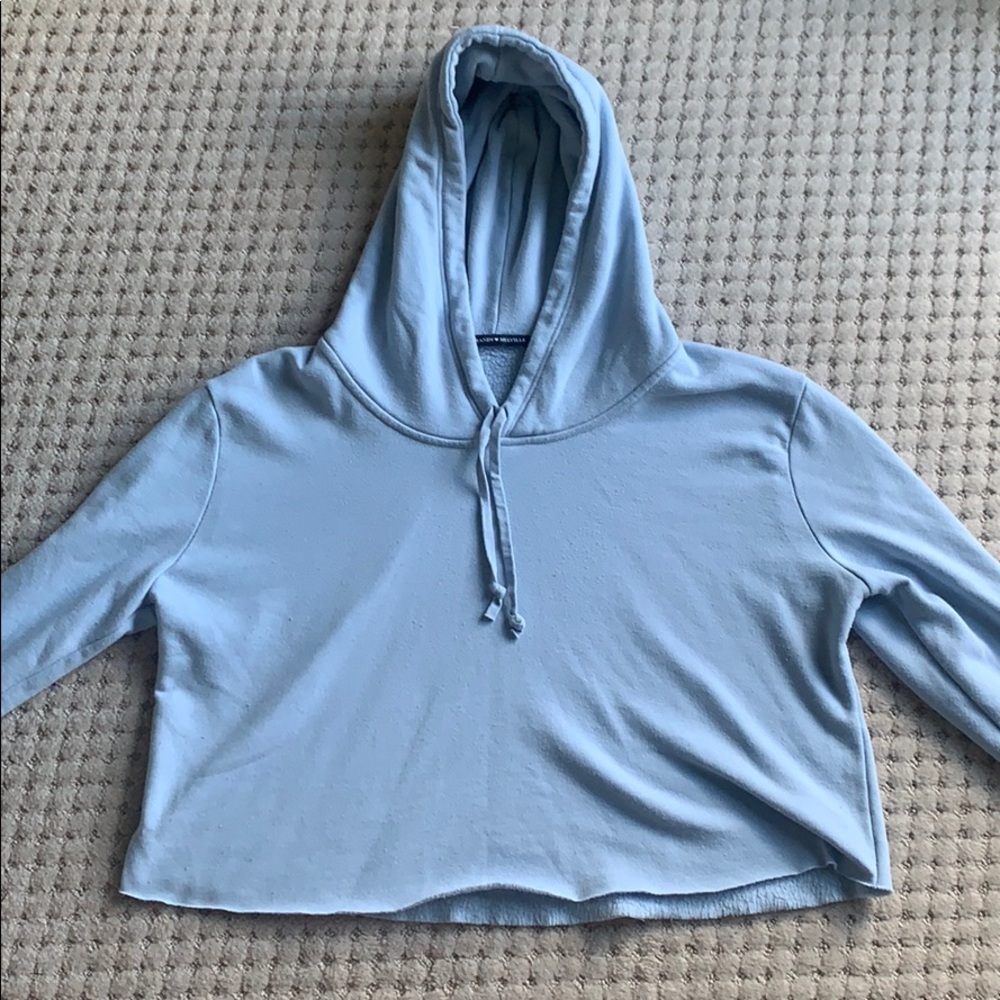 brandy melville cropped baby blue sweater